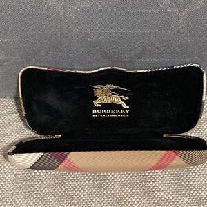 Burberry Tan and Black Plaid Eyeglass Case
